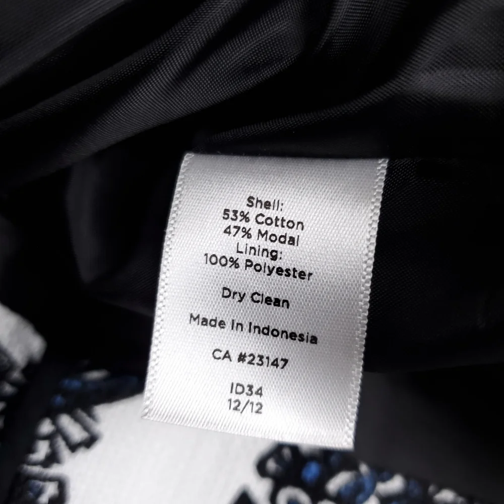 Talbots White Blue Black Paisley Modal Blend Dress Size 2p - Picture 11 of 15